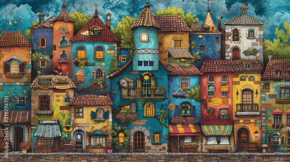 Fototapeta premium Explore the vibrant tapestry of lifestyles around the world, from bustling urban metropolises to serene rural communities, in our captivating collection.