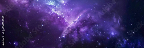 Nebulosa Asombrosa con Estrellas: Escena Cinematográfica Ultra Realista en Púrpura y Azul Oscuro - Ideal para Diseños de Ciencia Ficción y Fantasía, Arte Cósmico Hipnotizante y Cautivador.