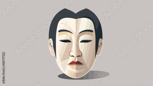 Noh mask of Kasshiki young Japanese man. Kabuki theat photo