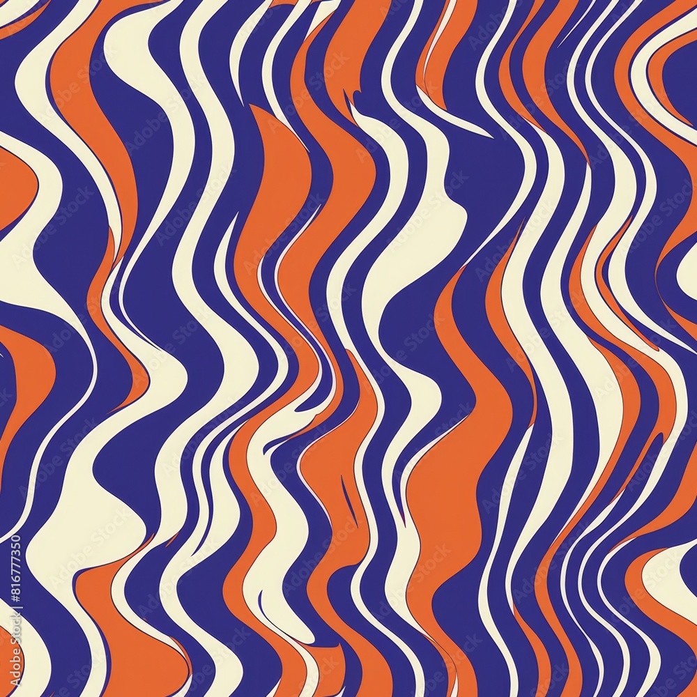 Vibrant Orange and Blue Wavy Abstract Pattern Design Vibrant Orange and Blue Wavy Abstract Pattern Design
