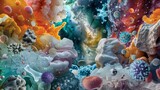 Mesmerizing Microscopic World: Colorful Abstract Microorganisms