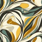 Abstract Organic Shapes and Fluid Lines Wallpaper Design