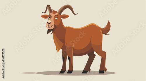 Cartoon goat isolated on white background Vector style