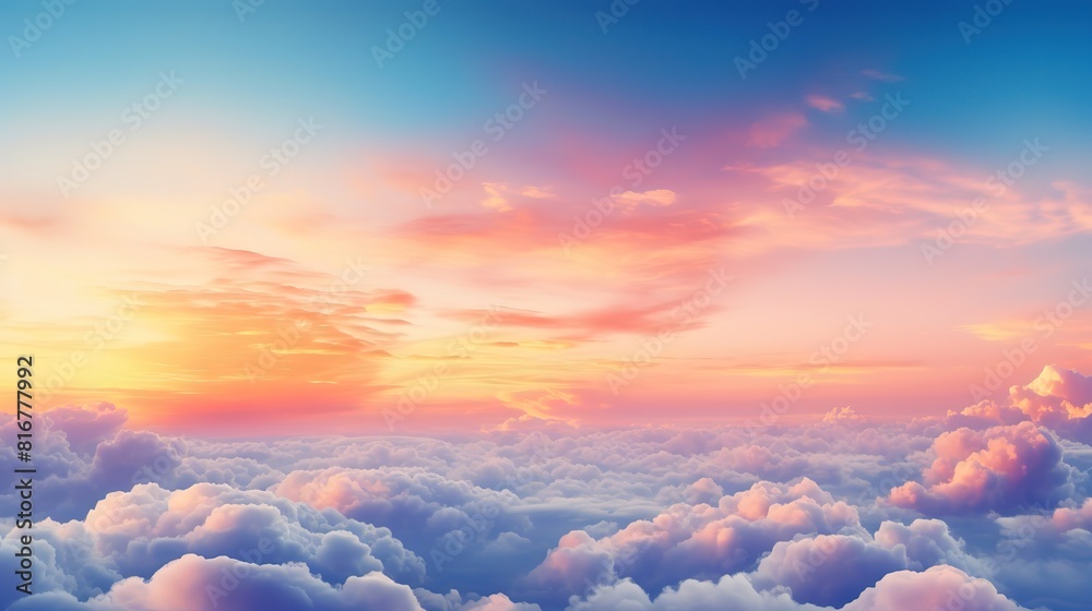 Sunset view with clouds background