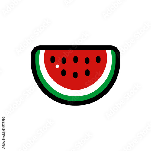Isolated Watermelon Slice Vector, Ideal for Icon or Logo Designs.