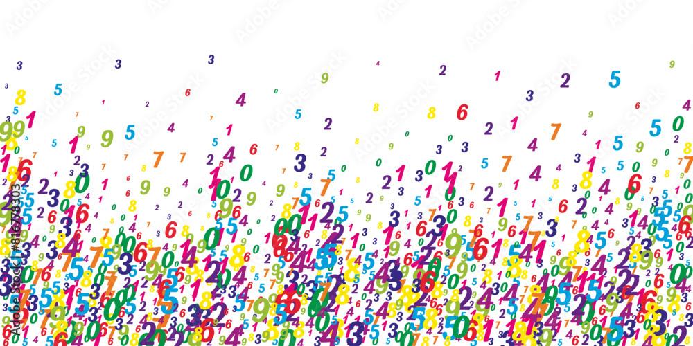 Fototapeta premium School math notebook cover. Colorful childish