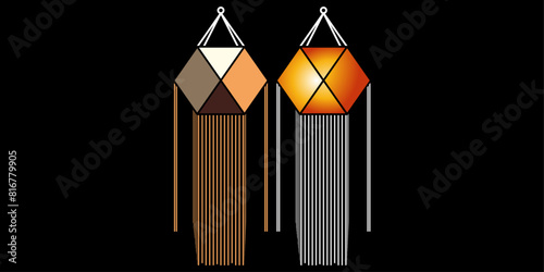 vesak lantern for vesak festival. ui,web,app and other can to be used. vector illustration concept.