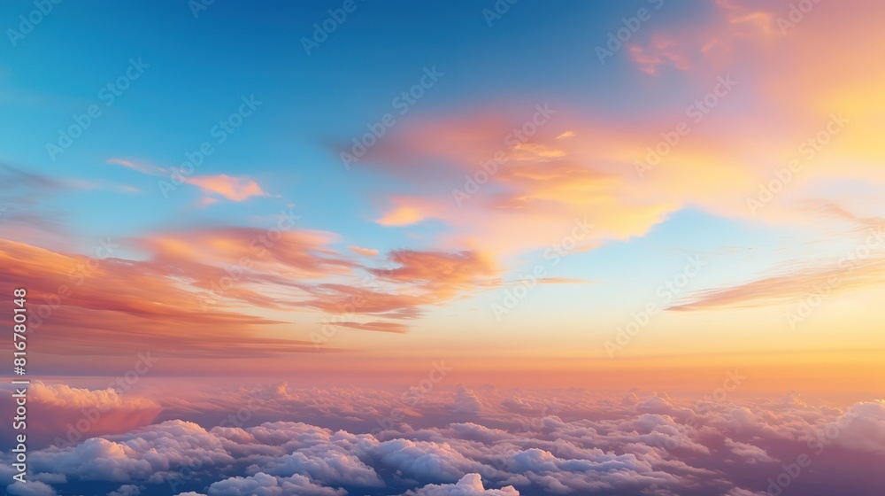 Sunset view with clouds background Sunset view with clouds background