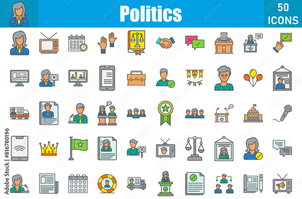 Politics Icons Set. Editable Stroke. Pixel Perfect Politics Icons Set. Editable Stroke. Pixel Perfect