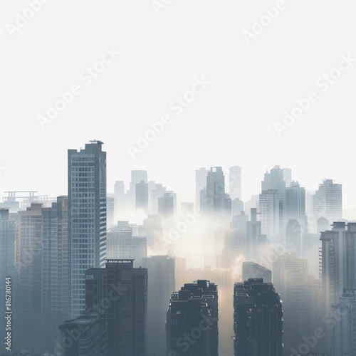 Photo of Smoggy Cityscape  isolated on white background