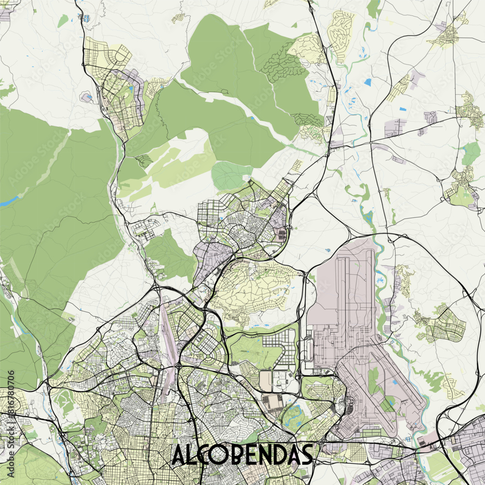 Fototapeta premium Alcobendas, Spain map poster art