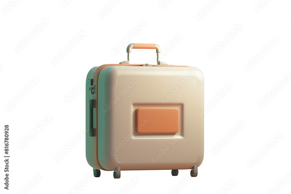 Minimalist beige and orange suitcase Minimalist beige and orange suitcase