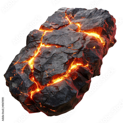 Realistic lava rock with glowing cracks