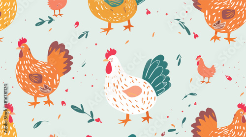 Chicken Pattern Design Vector style vector design illustration