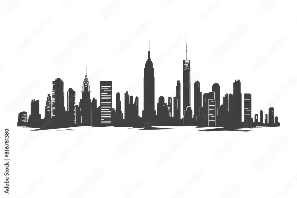 A city skyline with the Empire State Building in the middle. The buildings are tall and the city is bustling A city skyline with the Empire State Building in the middle. The buildings are tall and the city is bustling