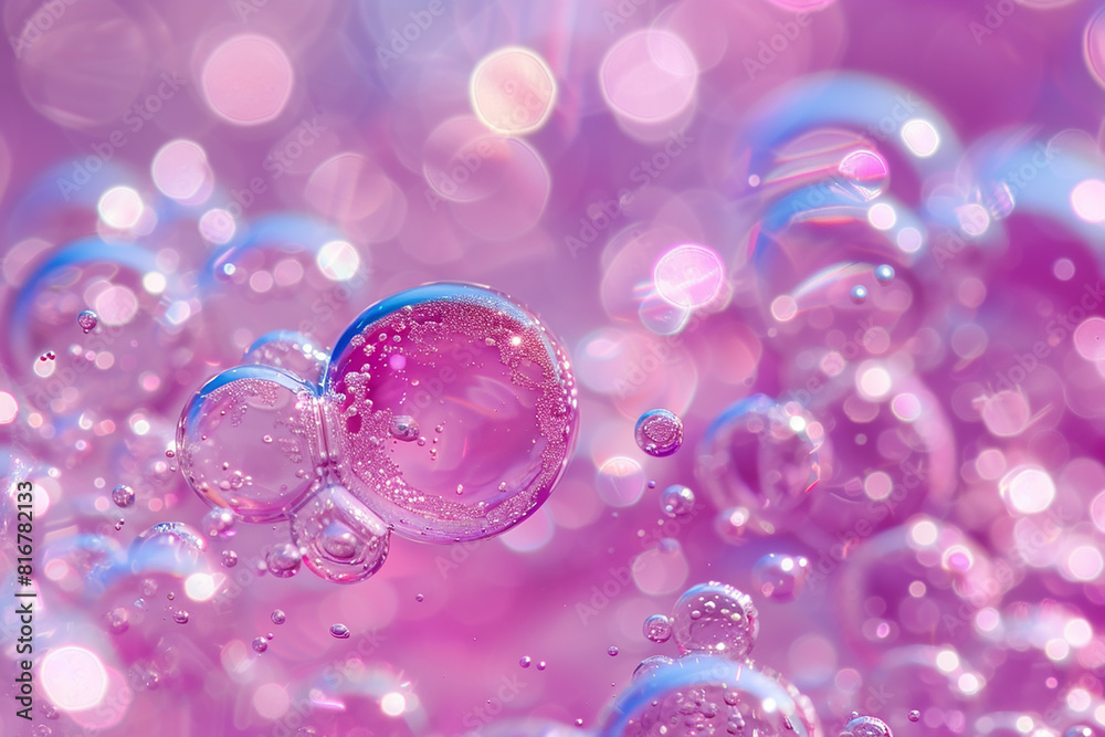 The bubbles are scattered throughout the image, creating a sense of movement The bubbles are scattered throughout the image, creating a sense of movement