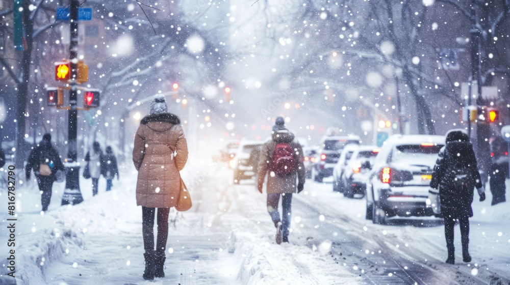 In the midst of winter, people wear winter coats In the midst of winter, people wear winter coats