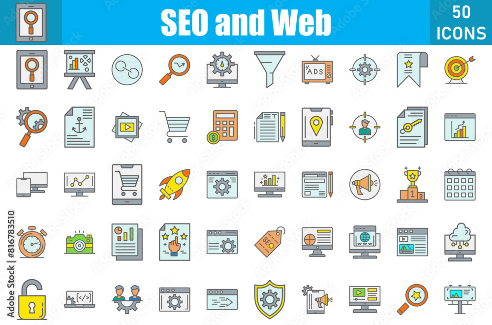 SEO And Web Icons Set. Editable Stroke. Pixel Perfect SEO And Web Icons Set. Editable Stroke. Pixel Perfect