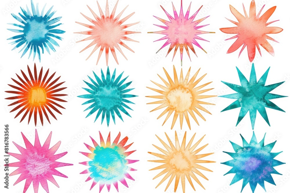Beautiful watercolor sunflowers on a white backdrop. Perfect for various design projects Beautiful watercolor sunflowers on a white backdrop. Perfect for various design projects