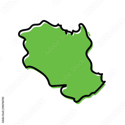 Digital illustration of the colored map design of Monagas state of Venezuela on a white background photo