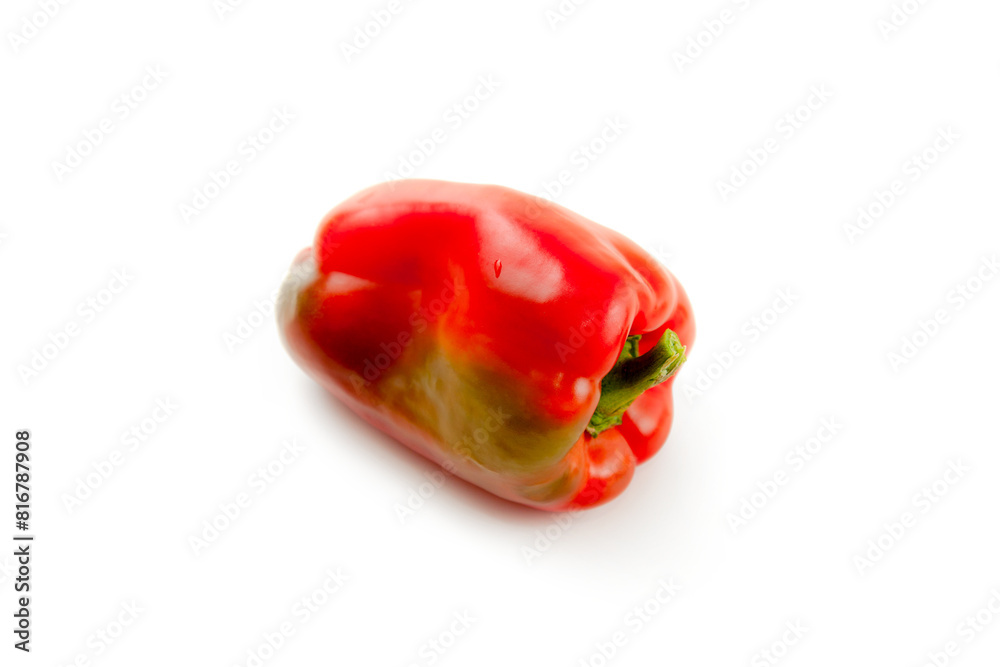 Red bell pepper isolated on white background with clipping path. . Red bell pepper isolated on white background with clipping path. .