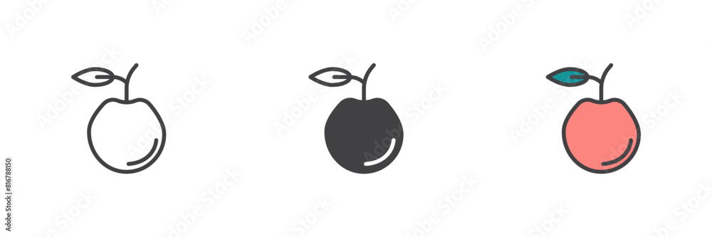 Obraz premium Apple different style icon set