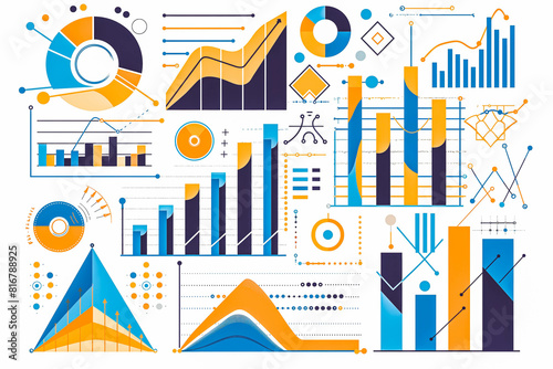 A complex but visually appealing chart depicts financial growth trends. Modern design, clear colors, and easy-to-understand elements make it perfect for presentations.
