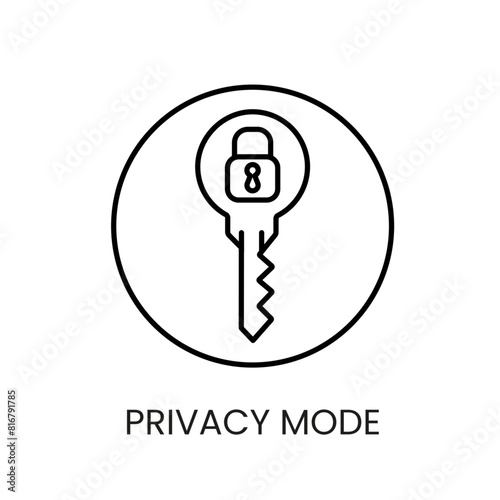 Privacy mode line vector icon with editable stroke for placement on cctv camera system packaging