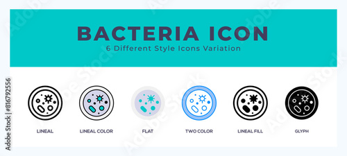 Bacteria icon set. Design elements for logo
