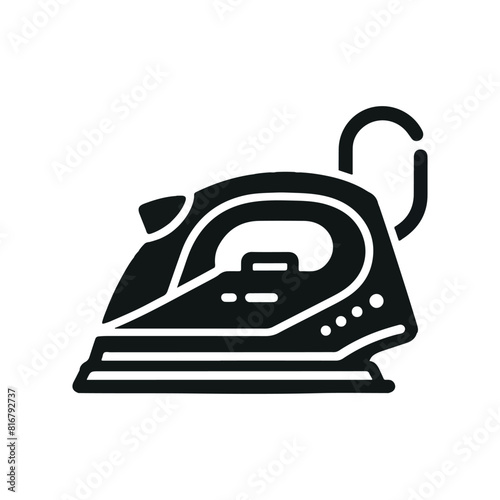 Iron Silhouette vector illustration. black and white vector. Electronic machine.