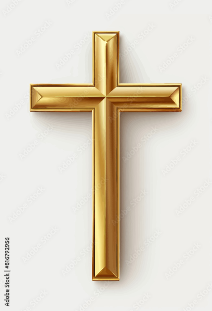 a golden cross on a white background