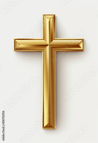 a golden cross on a white background