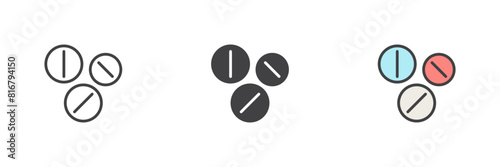Pills different style icon set