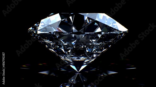 Shimmering solitaire diamond showcased in darkness  a symbol of luxury and elegance. Perfect for high-end advertising and jewelry concepts. AI