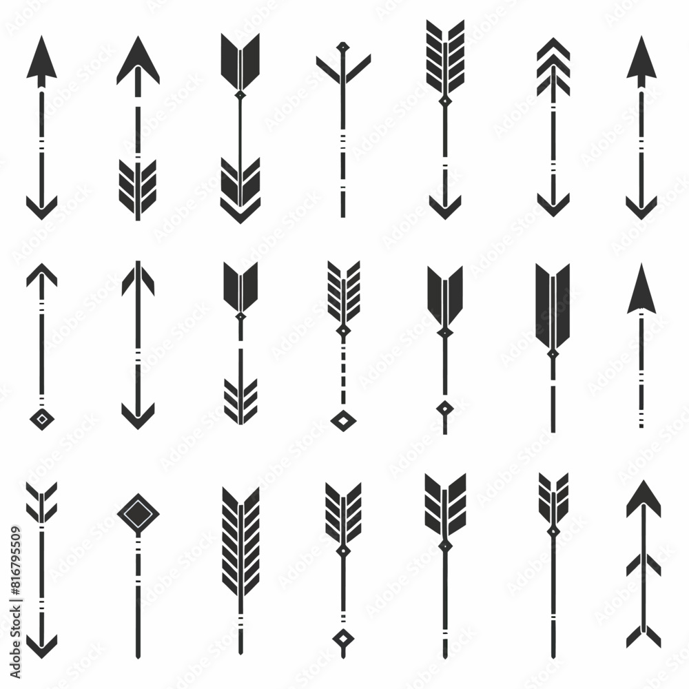 a set of different arrows in black and white a set of different arrows in black and white