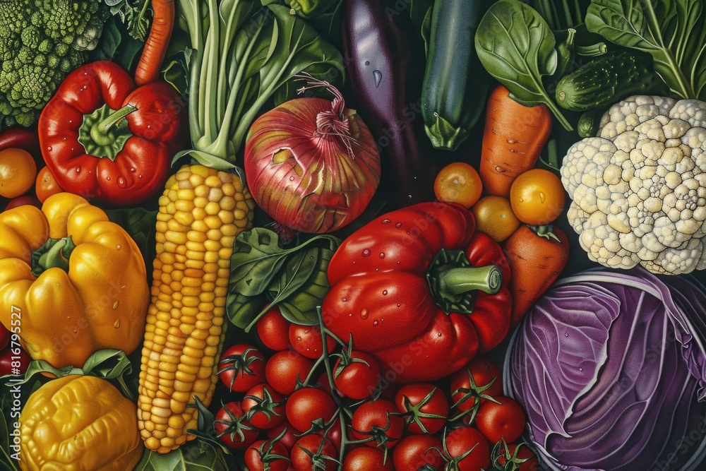 Assortment of fruits and vegetables for healthy lifestyle concept Assortment of fruits and vegetables for healthy lifestyle concept