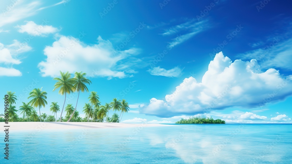 Tropical island with palm trees Tropical island with palm trees