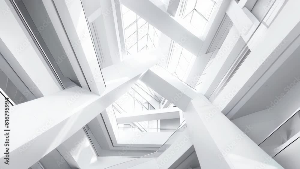 A white abstract architectural geometric background