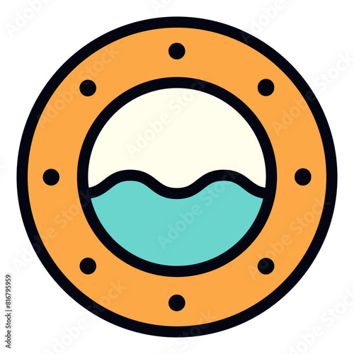 Porthole filled line icon
