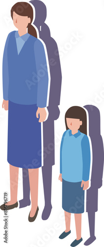 将来が不安な母子家庭のイメージイラスト