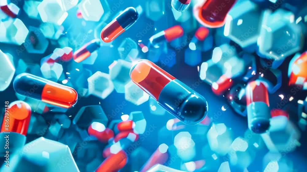 Abstract background with medical pills. Medicine and healthcare concept.
