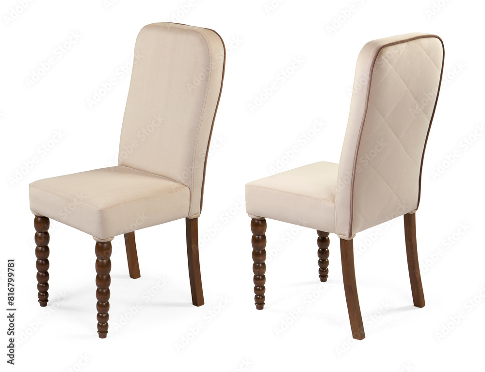 wooden chair isolated on white background . different angle wooden chair isolated on white background . different angle