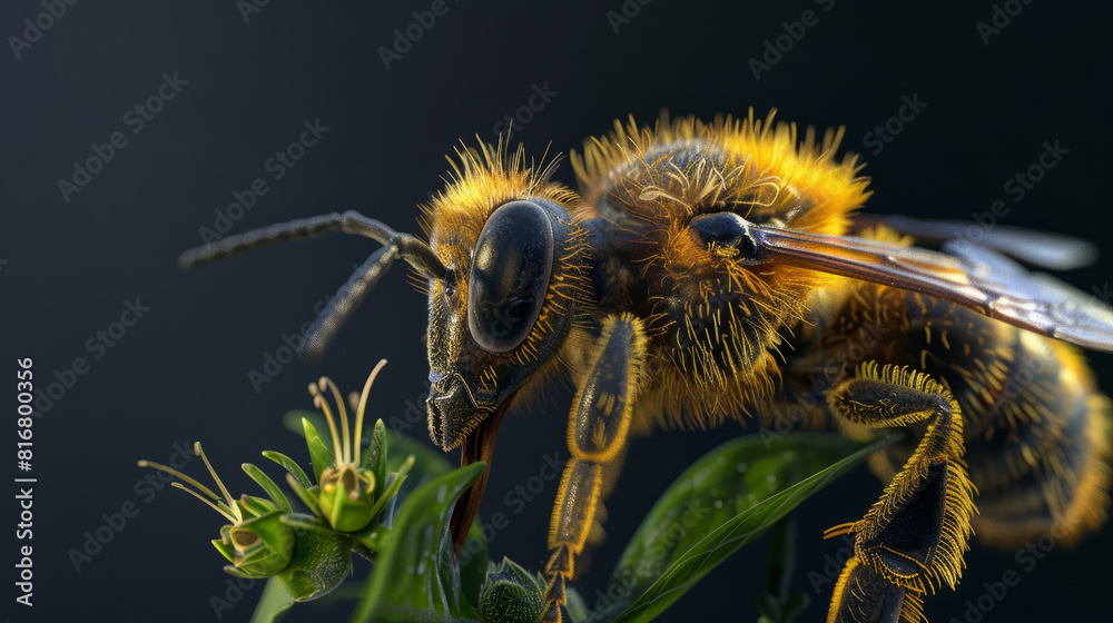A bee sucking nectar A bee sucking nectar