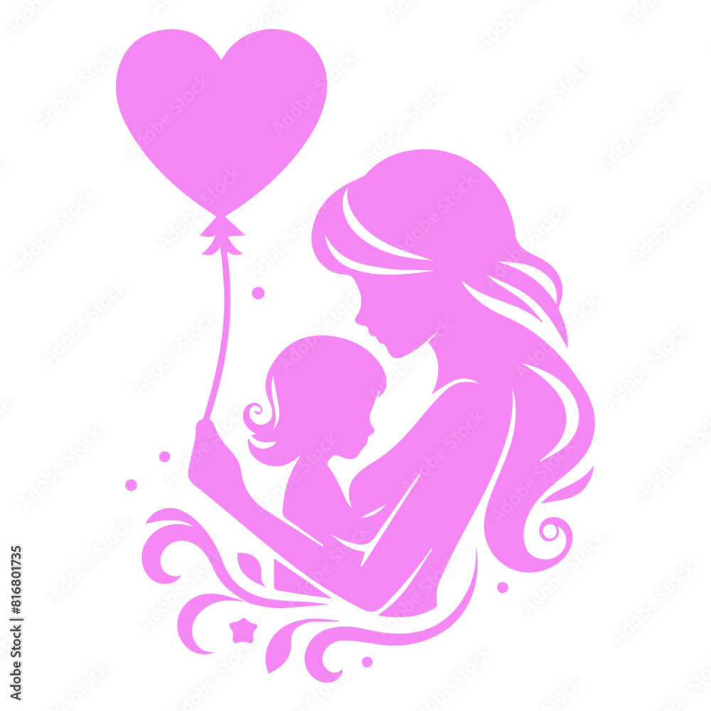 silhouettes of mother with child vector illustration silhouettes of mother with child vector illustration