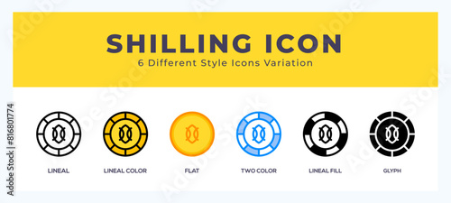 Shilling icon set. Design elements for logo