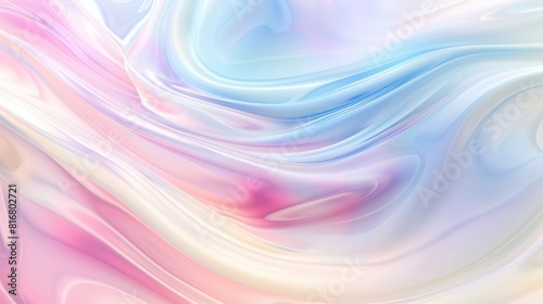 A colorful, flowing background with a pink, blue, and white hue