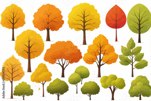 a bunch of trees that are all different colors