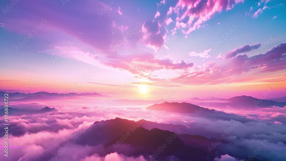 The sun gradually appears over a blanket of clouds in the sky, casting warm light as it heralds the start of a new day. The sun gradually appears over a blanket of clouds in the sky, casting warm light as it heralds the start of a new day.