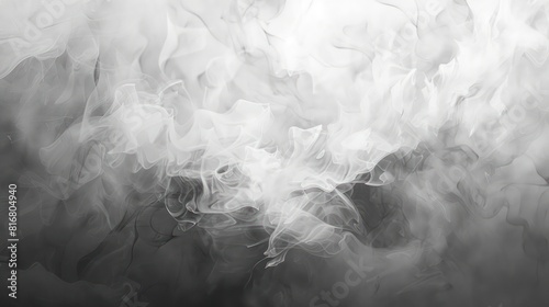 A black and white photo of smoke with a grayish tint photo