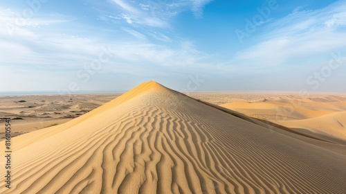 desert landscape  with rippling sand dunes stretching to the horizon